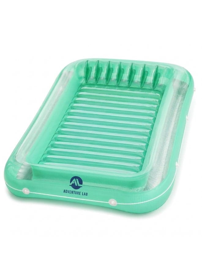 Adventure Lab Inflatable Tanning Pool Lounge Float with Removable Pillow – Large 200 x 135 cm Suntan Pool Float for Adults, Personal Cooling Pool Raft, Heavy-Duty UV Resistant Vinyl Lounger for Pool, Beach & Summer Relaxation
