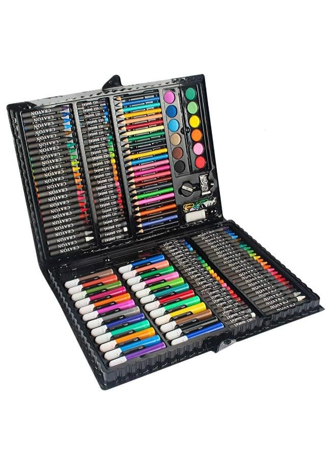 Ultimate 168-Piece Art Kit – Deluxe Drawing Set with Colored Pencils, Crayons, Oil Pastels, Watercolors & 18-Page Sketch Pad for Kids & Adults (Non-Toxic, Multi-Color)