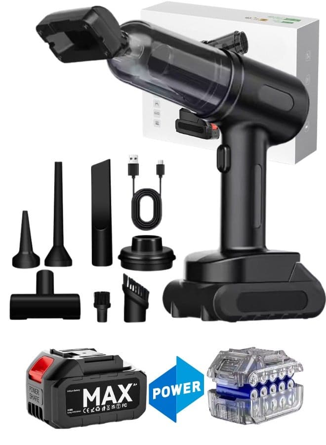 Car Vacuum Cleaner Cordless, portable vacuum car vacuum cleaner portable 9000pa Electric wireless mini vacuum cleaner with 2 Speeds Adjustable, 6000mAh rechargeable Battery Dust Collector for Car vacuum cleaner small Home Office