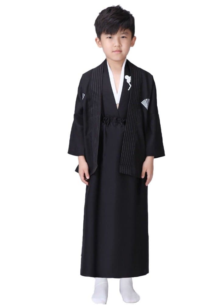 kids Japanese Samurai Hakama Uniform Cosplay Robe Boys Anime