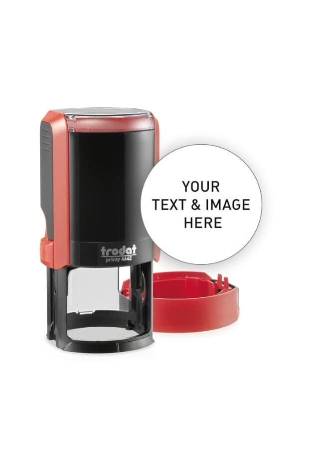Trodat ORIGINAL 4642 Self-inking Printy Stamp with Dry Pad, Size 42mm Red