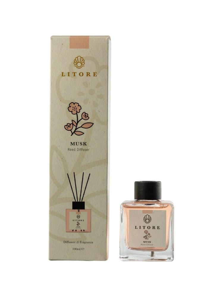 Reed Diffuser - Musk Fragrance, 100ml | Long-Lasting Home Fragrance | Natural & Elegant Room Diffuser