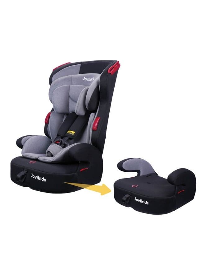 Jovikids Tammy Convertible Highback Booster Seat Group 1/2/3 9M–12Y 9–36 Kg 3-Point Seat Belt Adjustable Headrest And Width Ece R44 Comfortable And Travel-Friendly Removable And Washable Cover Grey