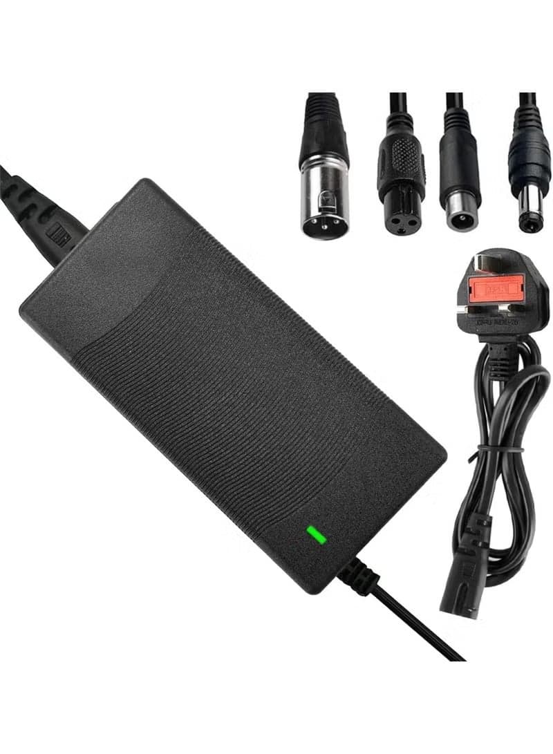 36V 2A Electric Scooter Charger , Fast Electric Bike Charger with 4 Connectors, Compatible with Xiaomi M365/Electric Scooters, Waterproof & Overcharge Protection (LED Indicator)