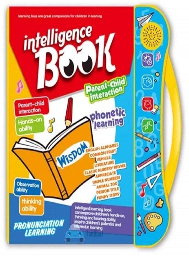 Aganta Intelligence Book Sound Book for Children, English Letters & Words Learning Book, Fun Educational Toys. Activities with Numbers, Shapes Learning Book for Toddlers