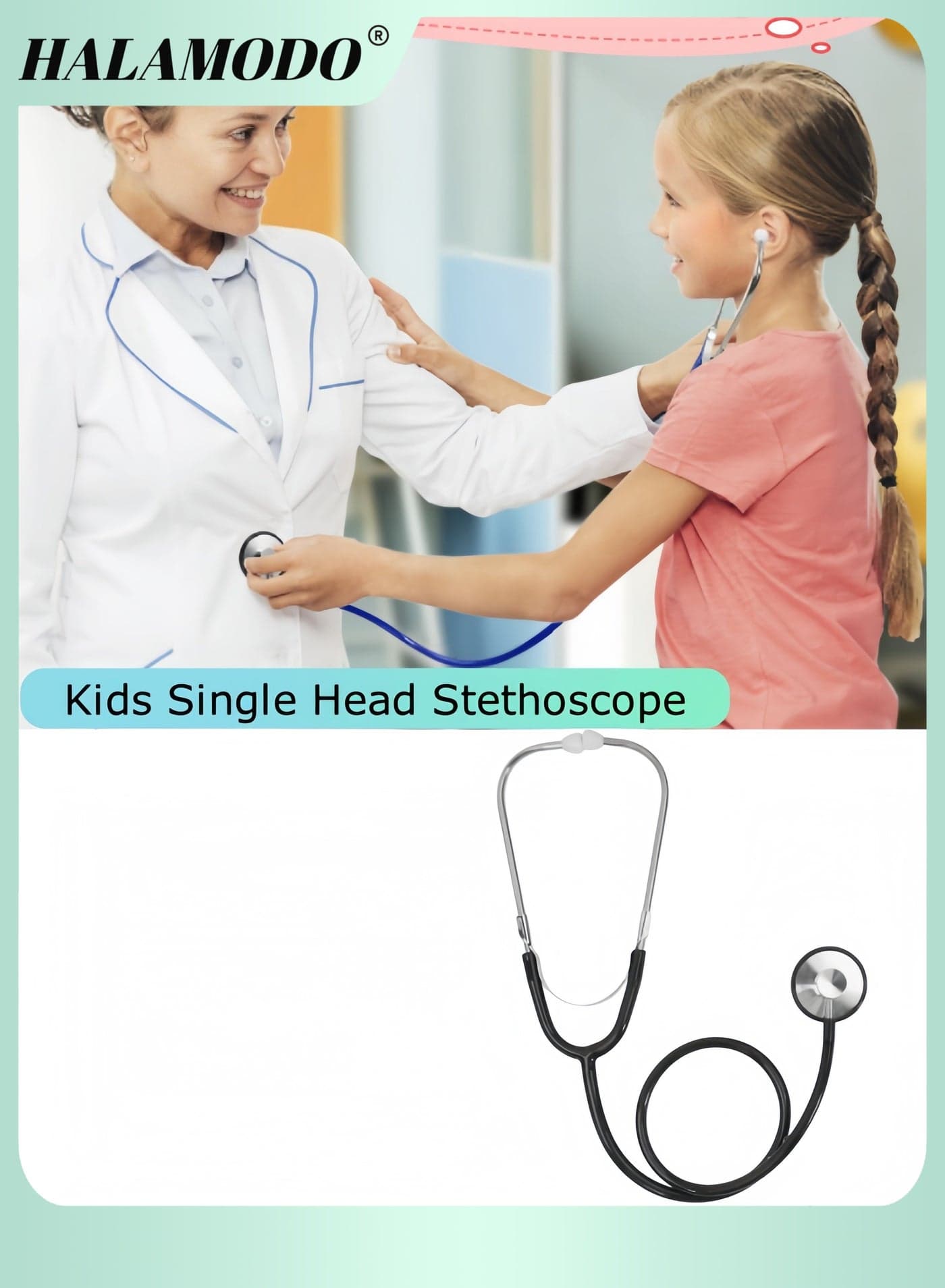Kids Stethoscope Single Head Stethoscope Real Working Nursing Stethoscope Toddler Doctor Game Toy Doctor Nurse Cosplay Costume Accessories