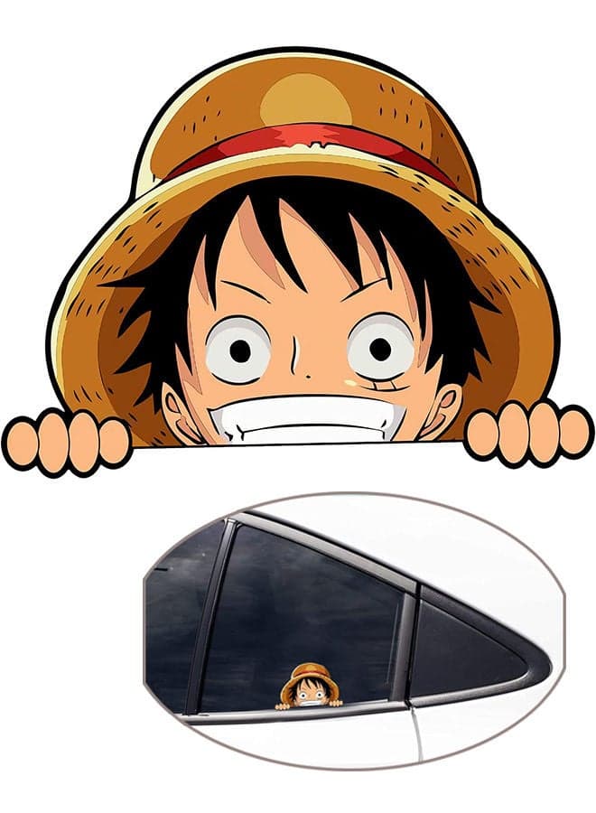 2 Pack One Piece Luffy Car stickers Waterproof Vinyl Decal for Cars DIY Anime Motorcycle Laptop Decals Skateboard Bike Bumper Window Stickers