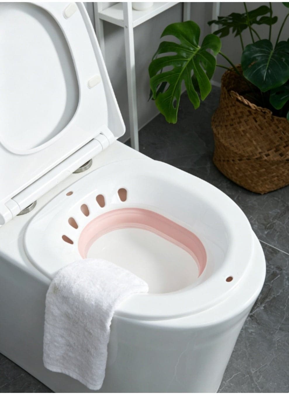 Sitz Bath for Toilet Seat – White Comfort Care Basin | Postpartum & Personal Hygiene Bath – Portable Over-the-Toilet Soaking Tub for Home Use