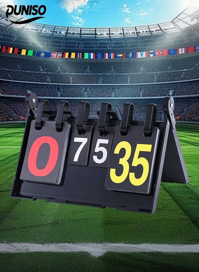 Scoreboard,Portable Sports Scoreboard,Tabletop Flip Scoreboard,Waterproof and Durable,Easy to Carry,for Indoor and Outdoor Sports, Basketball,football and Tennis,0-35