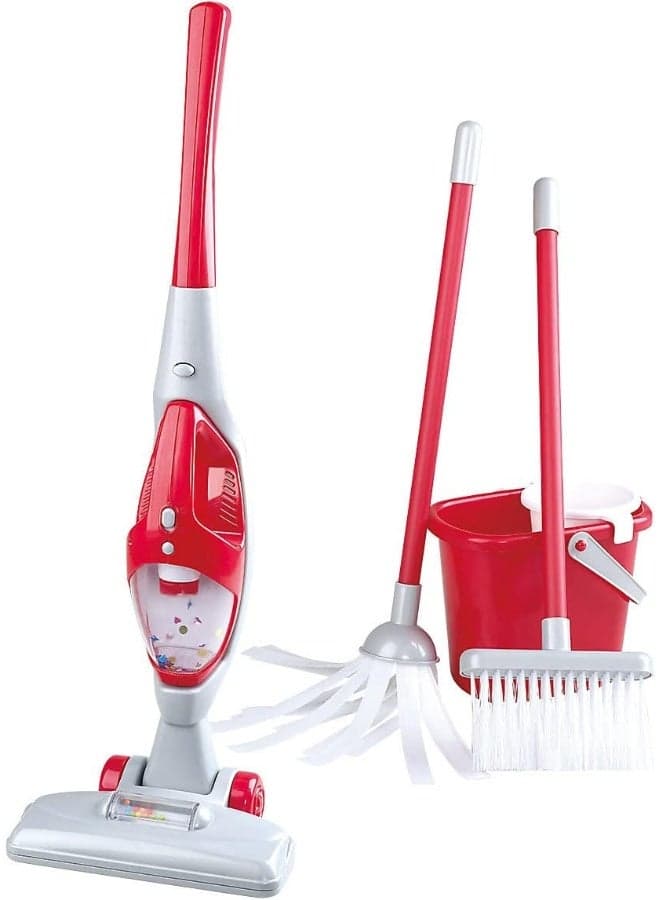 Cleaning Combo Battery Operated – 6-Piece Kids Cleaning Set | Includes Vacuum, Broom, Mop & Bucket