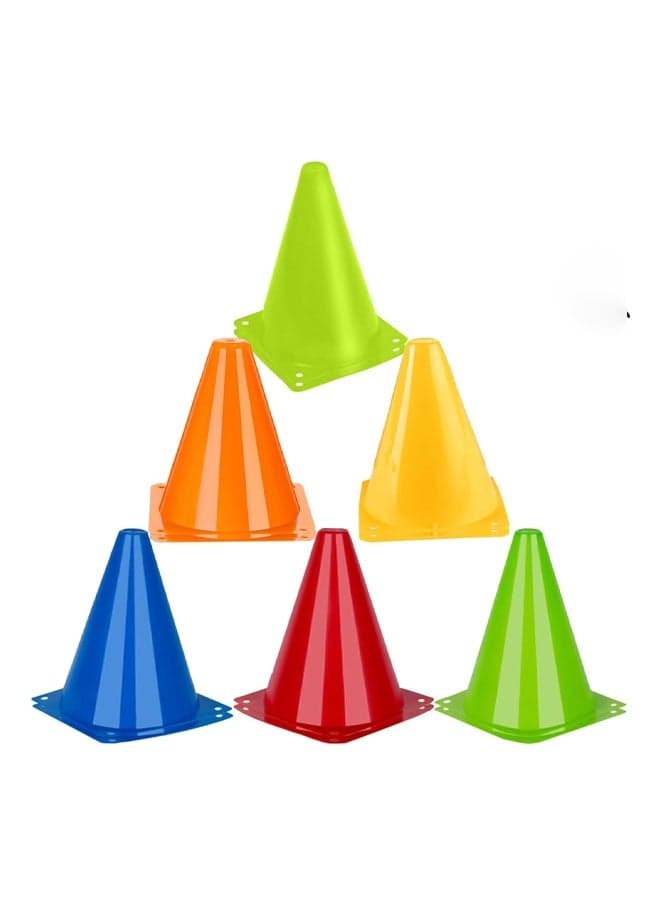Soccer Cones Sports Training Agility Field Marker Cone, 7 Inch Training Cones Set with Mesh Bag, Colorful Cones for Soccer, Skating, Basketball, Baseball Drills, Outdoor & Indoor Activity