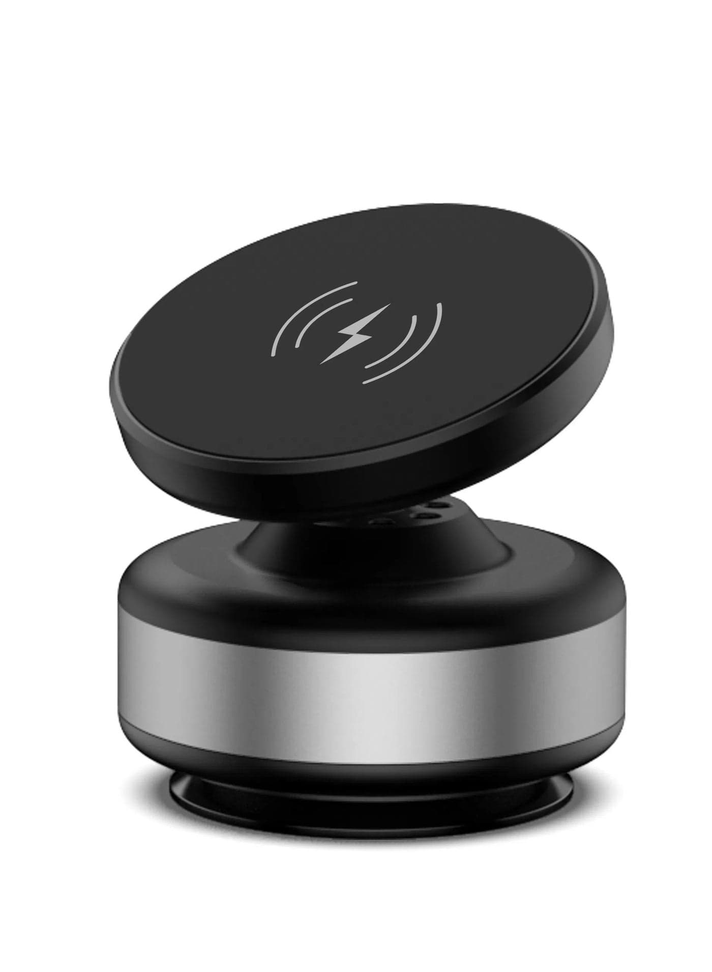 Car Phone Holder with Magnetic Wireless Vacuum Charger, Compatible with Various iPhone Series, 360°Rotation, Strong Magnets, Air Vent & Dashboard Suction Cup, Applicable to Car Kitchen Mirro Gym Bath Shower All Smooth Surface