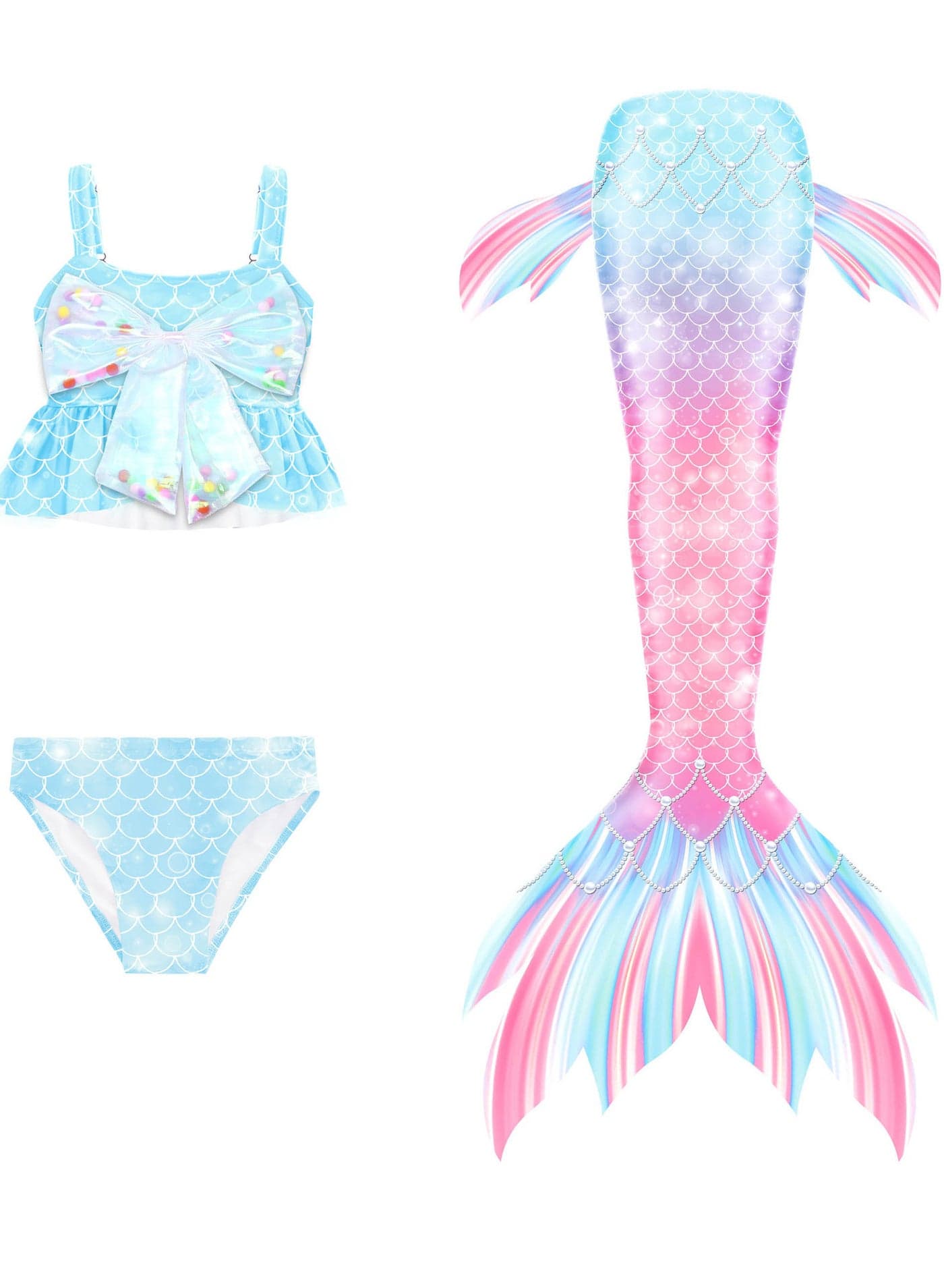 Mermaid Tail Sets Mermaid Costume Girls Swimwear Mermaid Tail Swimwear,Bikini Sets,Mermaid Costume Swimsuits for Kids