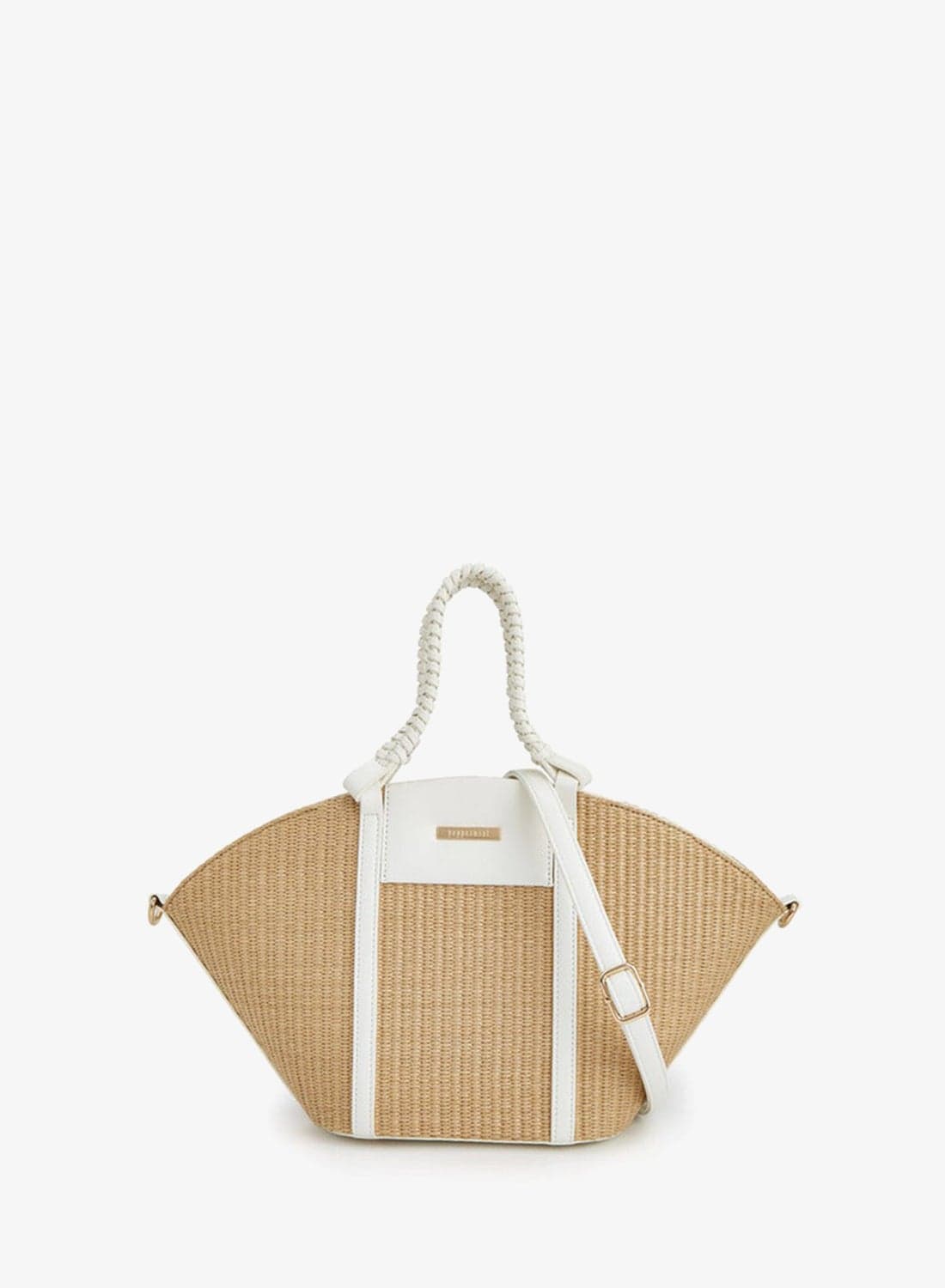 Textured Tote Bag With Double Handle