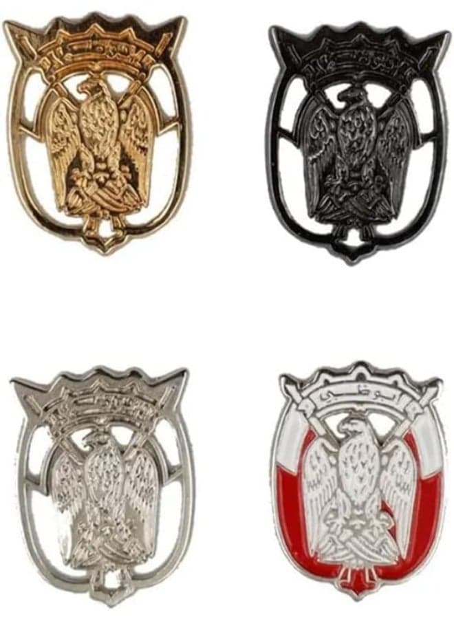 UAE Abu Dhabi 4 Pcs Mix Logo Design 2D Sticker Badge Metal 4cm