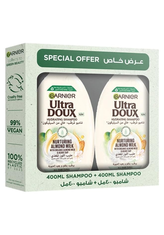 Ultra Doux Almond Milk Shampoo, 2 X 400 ml - Pack of 2