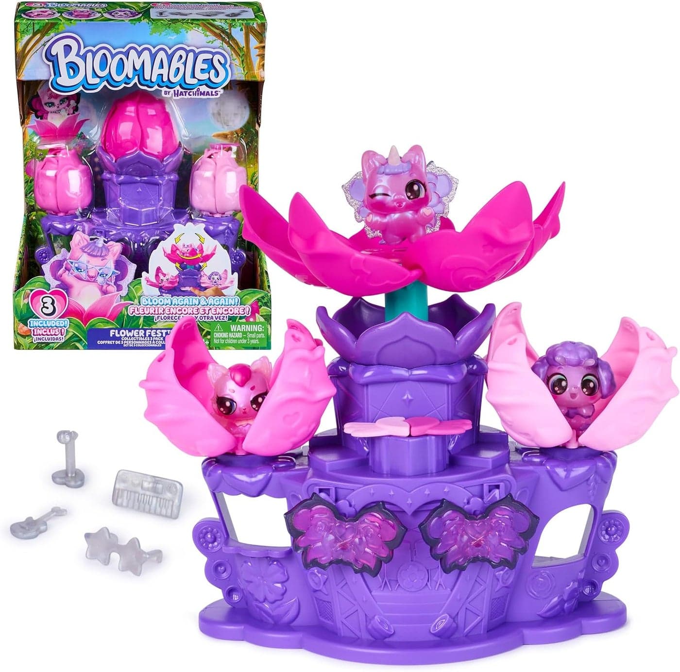 Hatchimals Bloomables Flower Fest Collectible Figures Playset (Pack of 3)