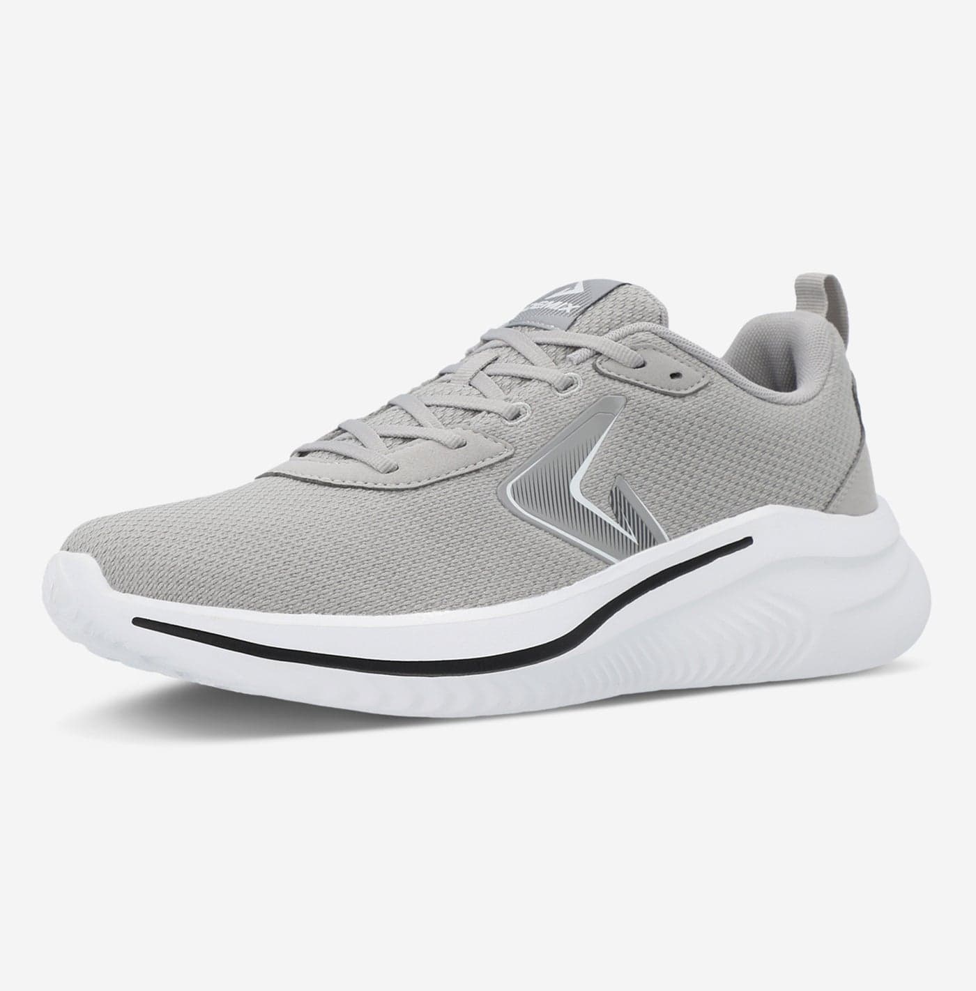 Demix Turbo Men's Running Sport Shoes – Grey Lightweight Sneakers with Cushioning, Breathable Upper and Durable Outsole