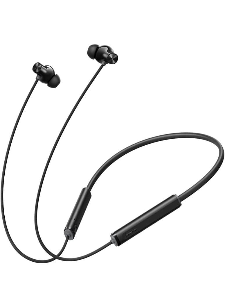 Buds Wireless 5 ANC Neckband Earphones with 50dB Active Noise Cancellation, 38H Playback, 360° Spatial Audio, IP55 Water Resistant, Bluetooth 5.4, Dual Device Connectivity Midnight black