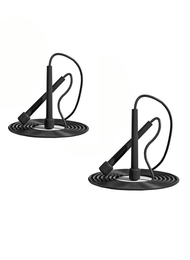 2 Pack Jump Rope for Fitness, Speed Rope Skipping Rope for Men, Kids and Women, Jumping Rope for Workout, Tangle-Free PVC Long Jump Rope Set, Adjustable Exercise Jumping Rope for Adult