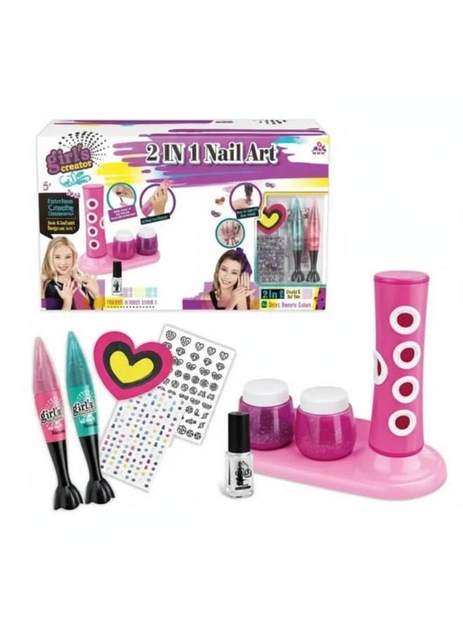 Girls Beauty Salon Kit – Nail Art & Coloring Play Set for Kids, Creative Makeup Pretend Play Set for Parties, Dress-Up & Imaginative Role Play Fun