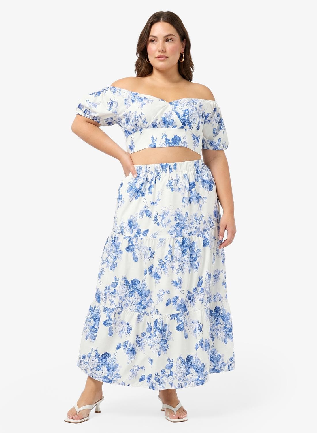 Floral Printed Top & A Line Skirt Coord Set