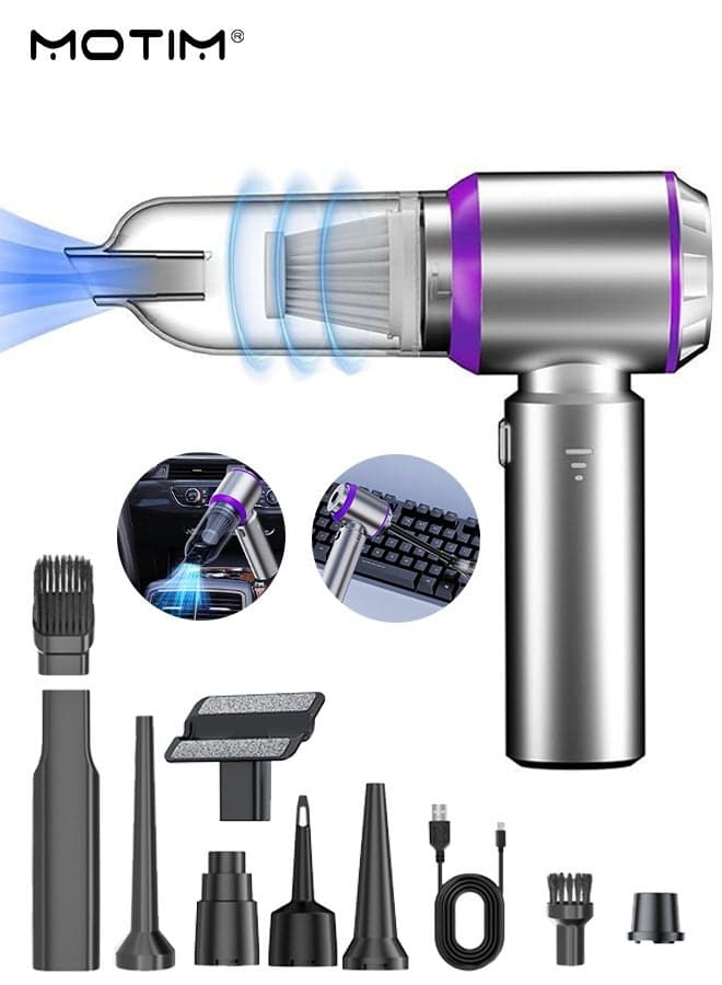 19000PA Portable Handheld Cordless Vacuum Cleaner & Air Duster, High Power with Brushless Motor, 3-Speed Modes, 2000mAh Battery, Washable HEPA filter for Car, Home, Office & Camping
