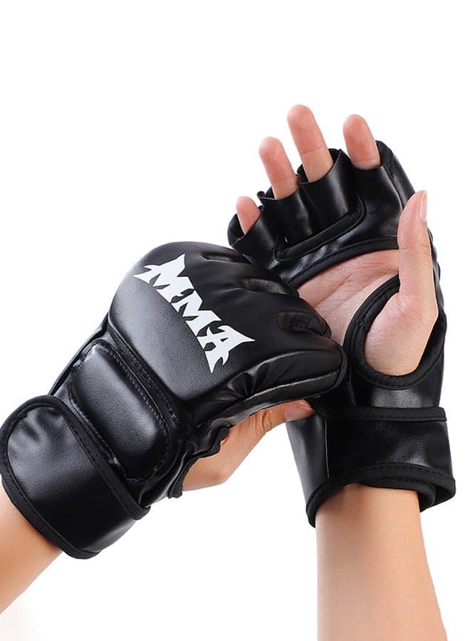 Half-Finger Boxing Gloves Black