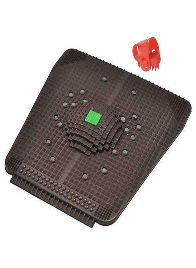 Chaithanya Orthopaedics Ramdev Acupressure Foot Mat With Magnets For Stress And Pain Relief With Thumb Pad Home Gym&Fitness Kit Power Relief Plastic Mat