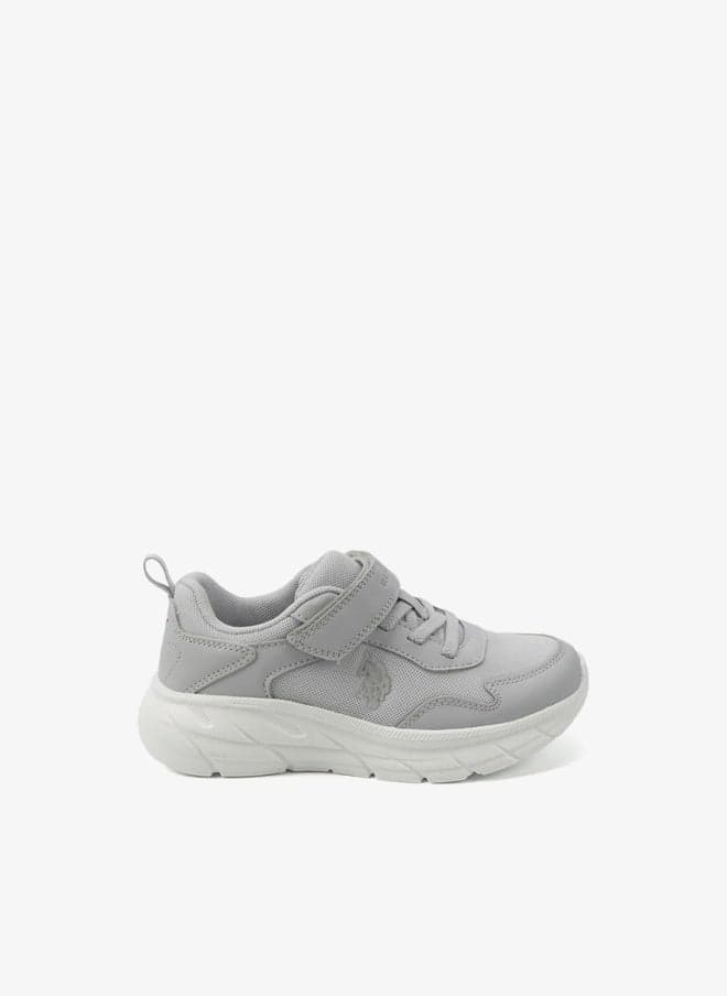 Kids' Grey Velcro Strap Sneakers Shoes - Easy-On, Day Fun for Little Explorers!