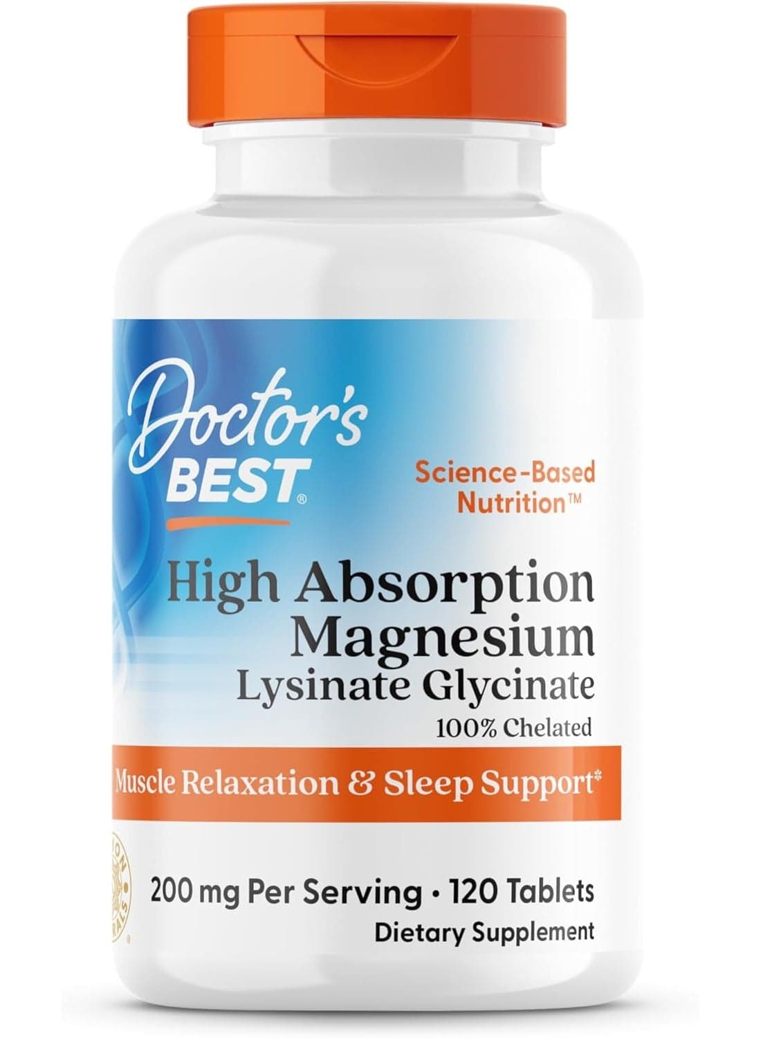 Doctor's Best High Absorption Magnesium 200mg - 120 Tablets