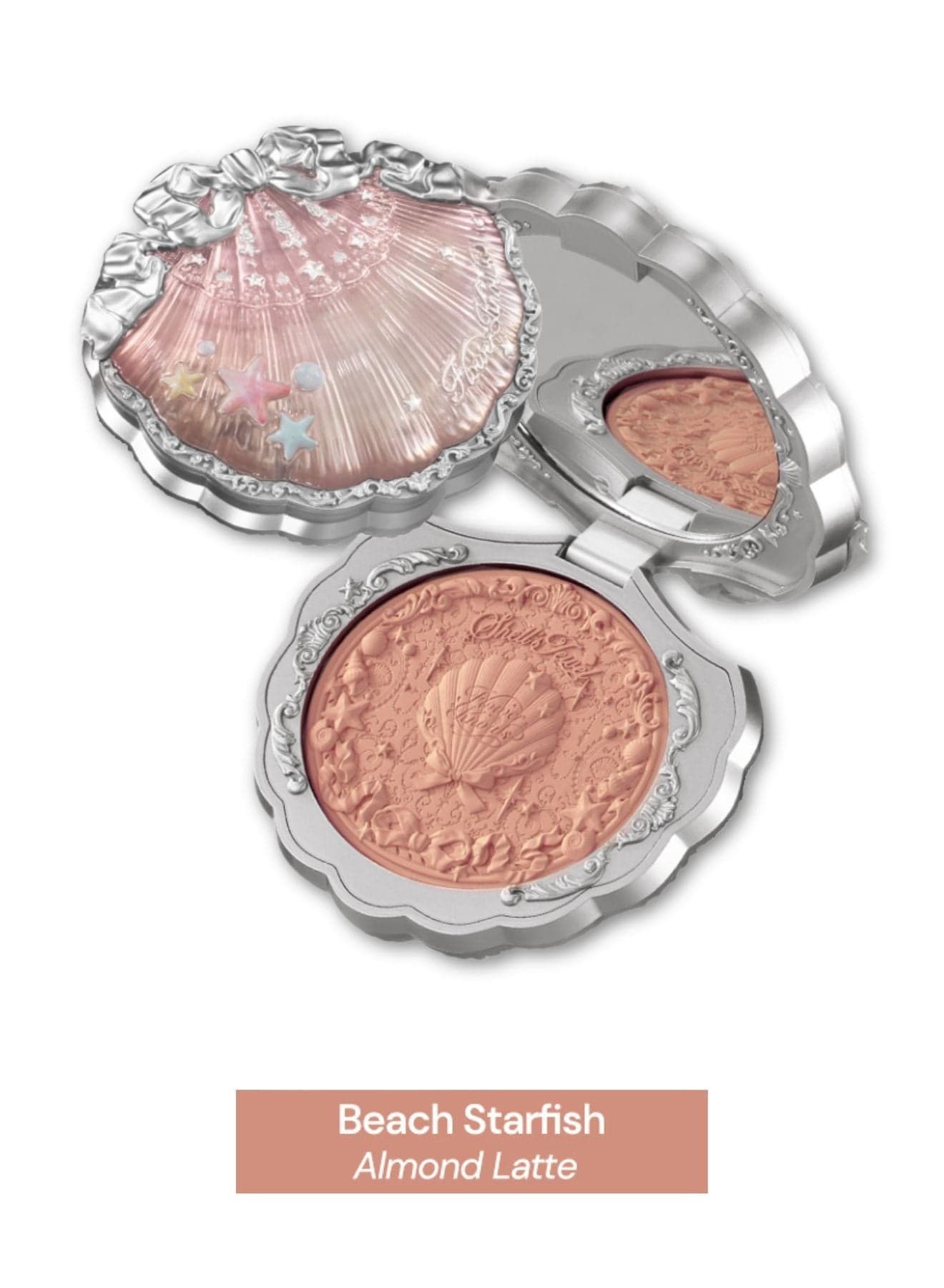 Shell's Jewel Silk Satin Blush – Long-Lasting Cheek & Highlight Duo with Vitamin E - 04 Beach Starfish