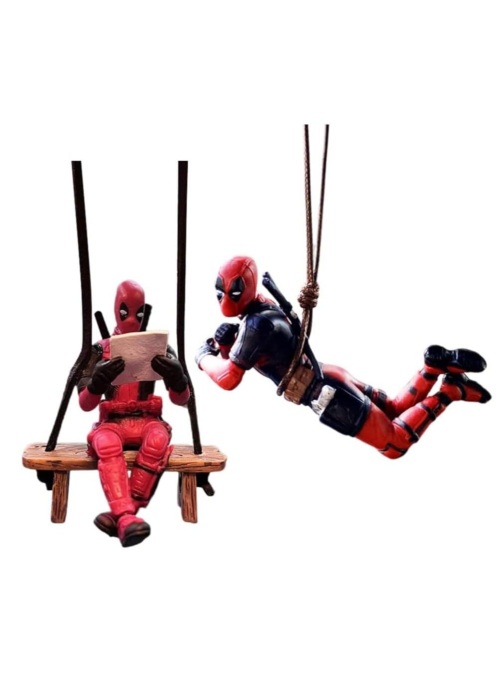 2pcs Car Accessories for Hanging Car Decoration Charm Pendant Funny Anime Deadpool Car Hanging Ornament Personalized Car Rear View Mirror Pendant for Car Interior Decoration