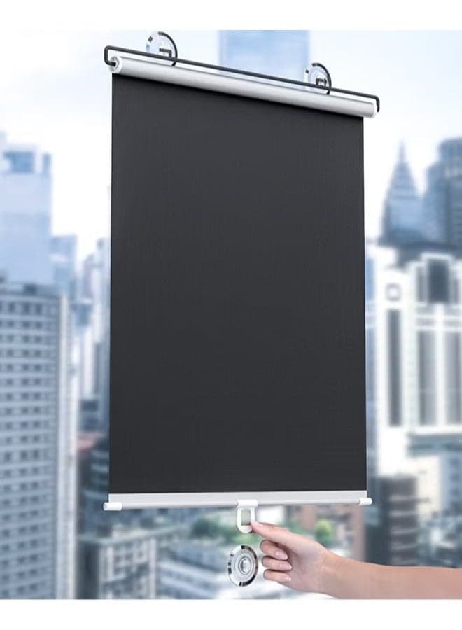 Window Sun Shade,Retractable Balcony Blackout Curtain,Home Use Window Sun Block Bathroom Heat Insulation Blackout Roller Blinds