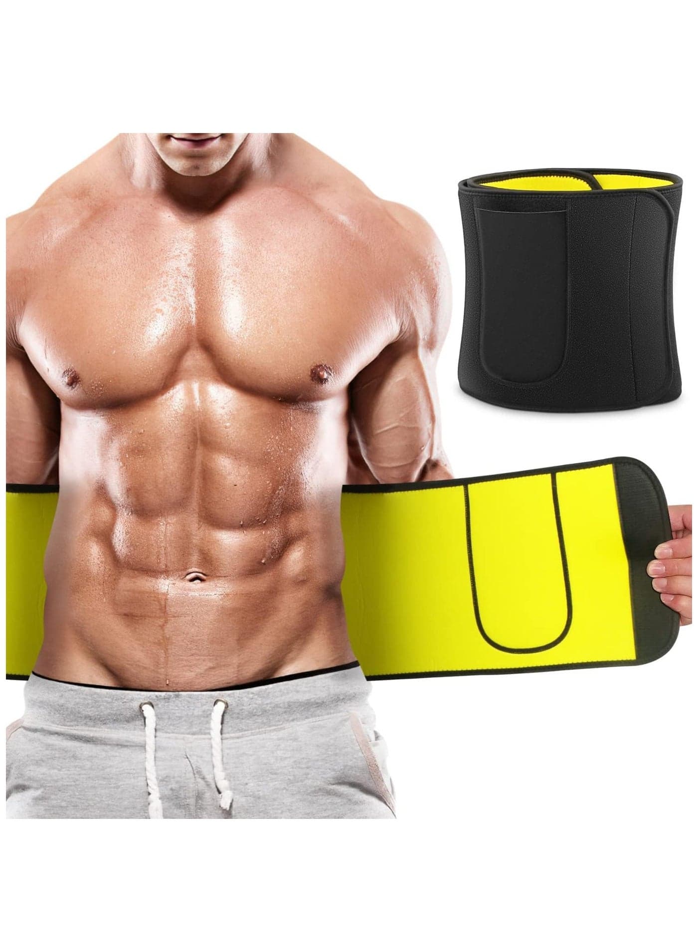 Waist Trainer Belt Back Brace, Waist Trainer Neoprene Sweat Belt, Back Support Belt Belly Fat Burner Fitness Trainer for Men Women Running and Workout Gym