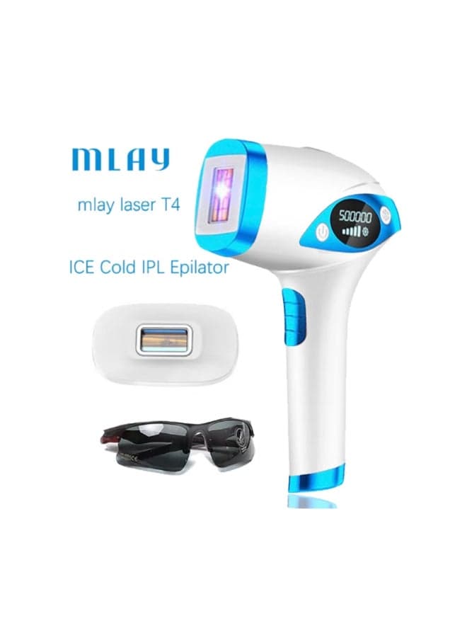 T4 Ice Cooling Laser Hair Removal Device Blue/White 3.6cm