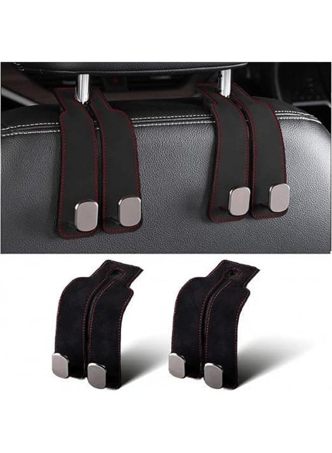 Car Seat Hooks,2 Pack(BLACK), Multifunctional Double Headed Car Seat Backrest Storage Hook, Suitable For Hanging Handbags, Wallets, Shopping Bags, Jackets