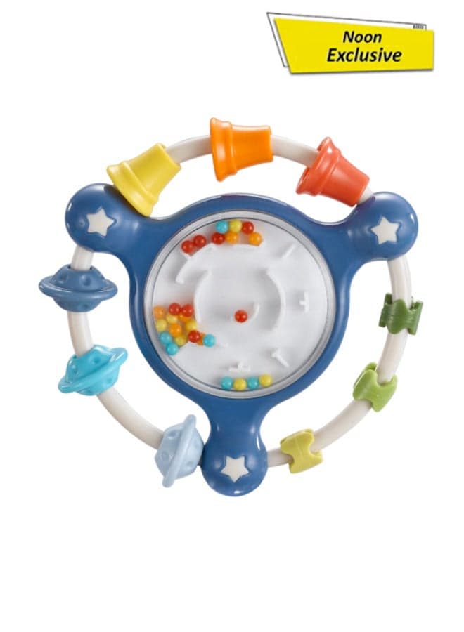 Baby Rattle Toy | Colorful Ring Rattle for Infants 0+ Months | Lightweight Handheld Toy with Sound Beads & Grasp Rings | BPA-Free Sensory Toy for Newborns assorted 1pc