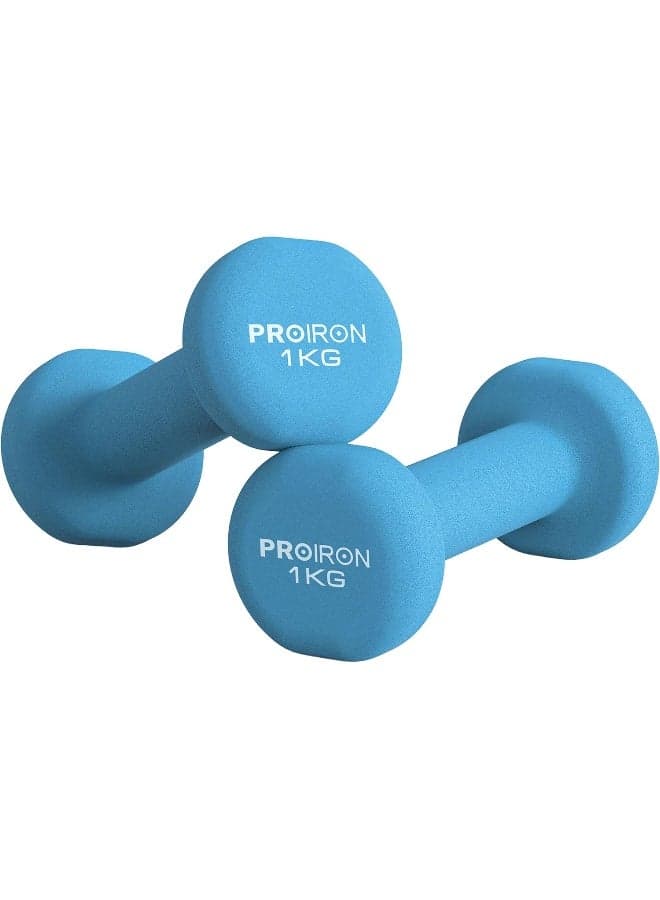PROIRON Neoprene Dumbbells Weights Exercise & Fitness Dumbbells in 1kg Pair