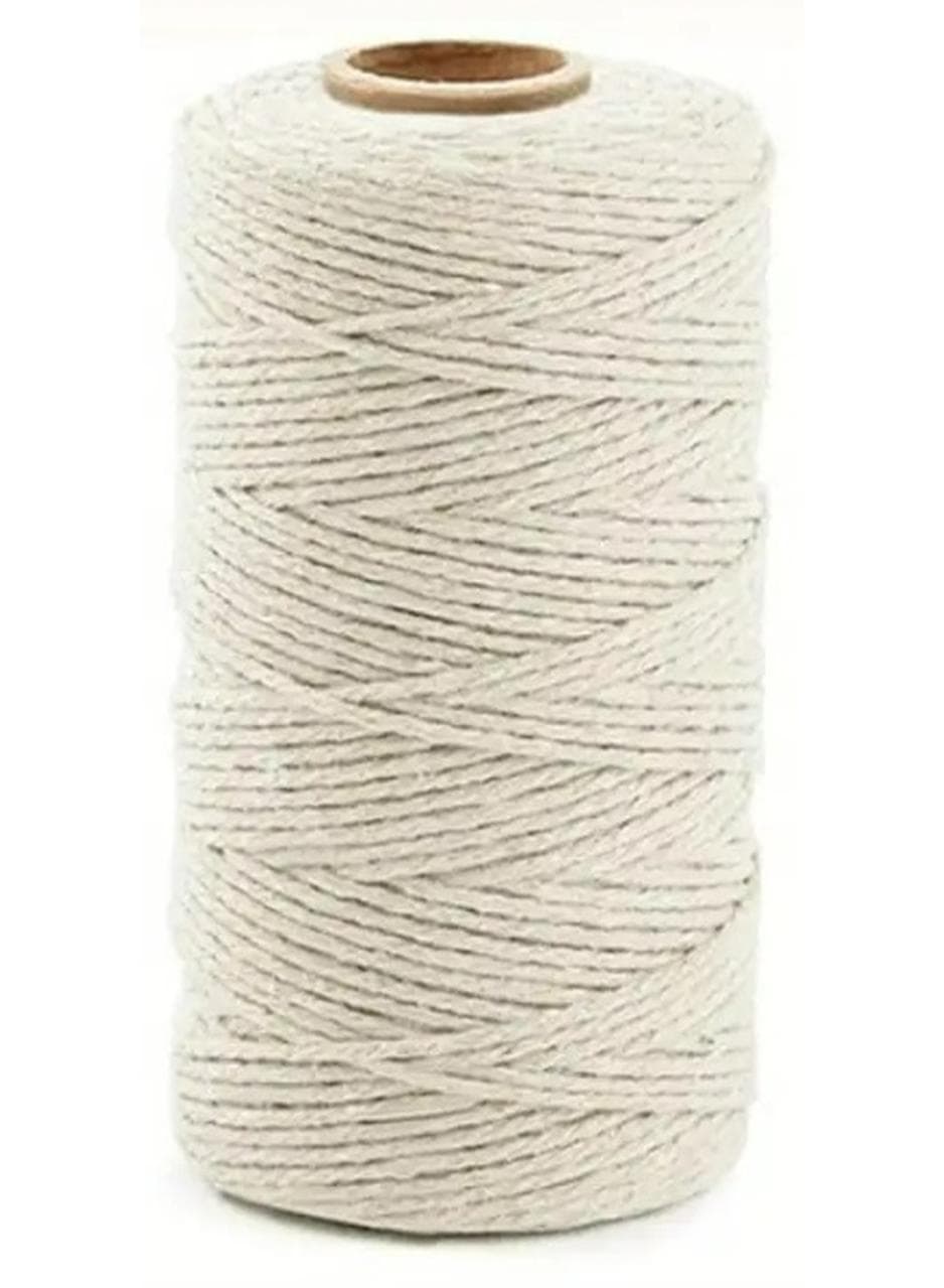 100 M Cooking Twine, Strong Food Safe Cotton Wraps String for Tying Meat, Baking, DIY Crafts, Gifts Making Sausage Packaging Decoration Macrame Yarn Cord Thickness 2MM