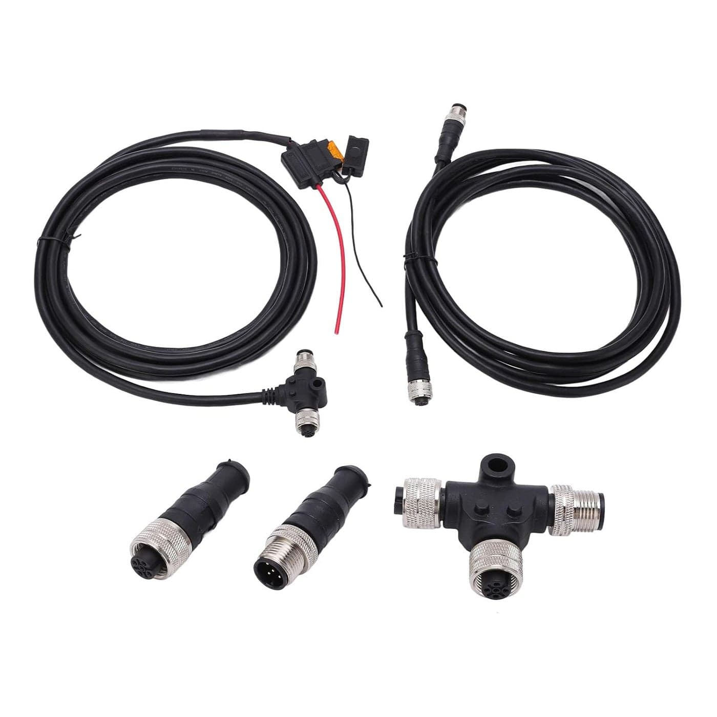 OUKA Backbone Cables,for NMEA2000 Starter Kit T Connector,Power Cable,Male Female Resistor,3 Port Adapter IP67 Waterproof for Networks