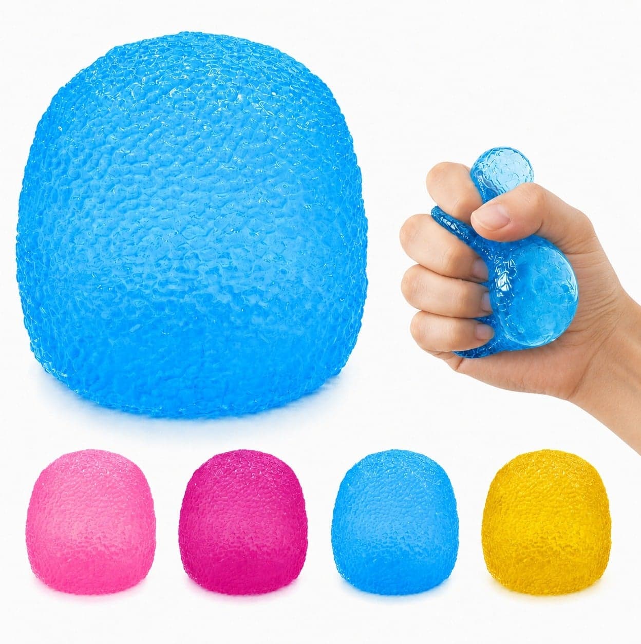 Blue Gumdrop Super Solid Squish Toy for Kids, Soft Flexible Candy-Shaped Sensory Squeeze Toy, Handheld Squishy Novelty Toy, Ages 3+