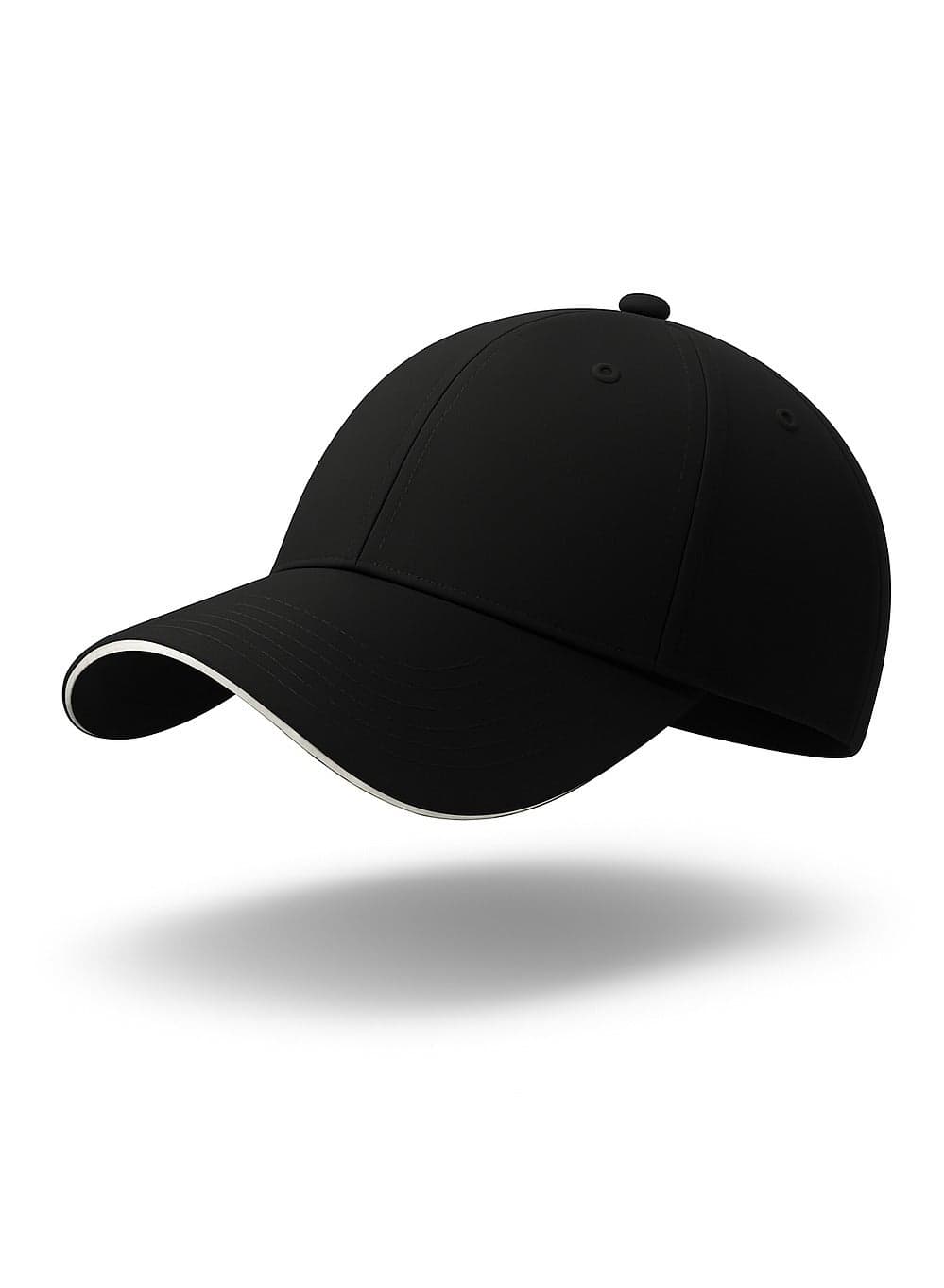 Nenoush Plain Sandwich Baseball Cotton Classic and adjustable buckle closure Cap for Unisex Black White Sandwich