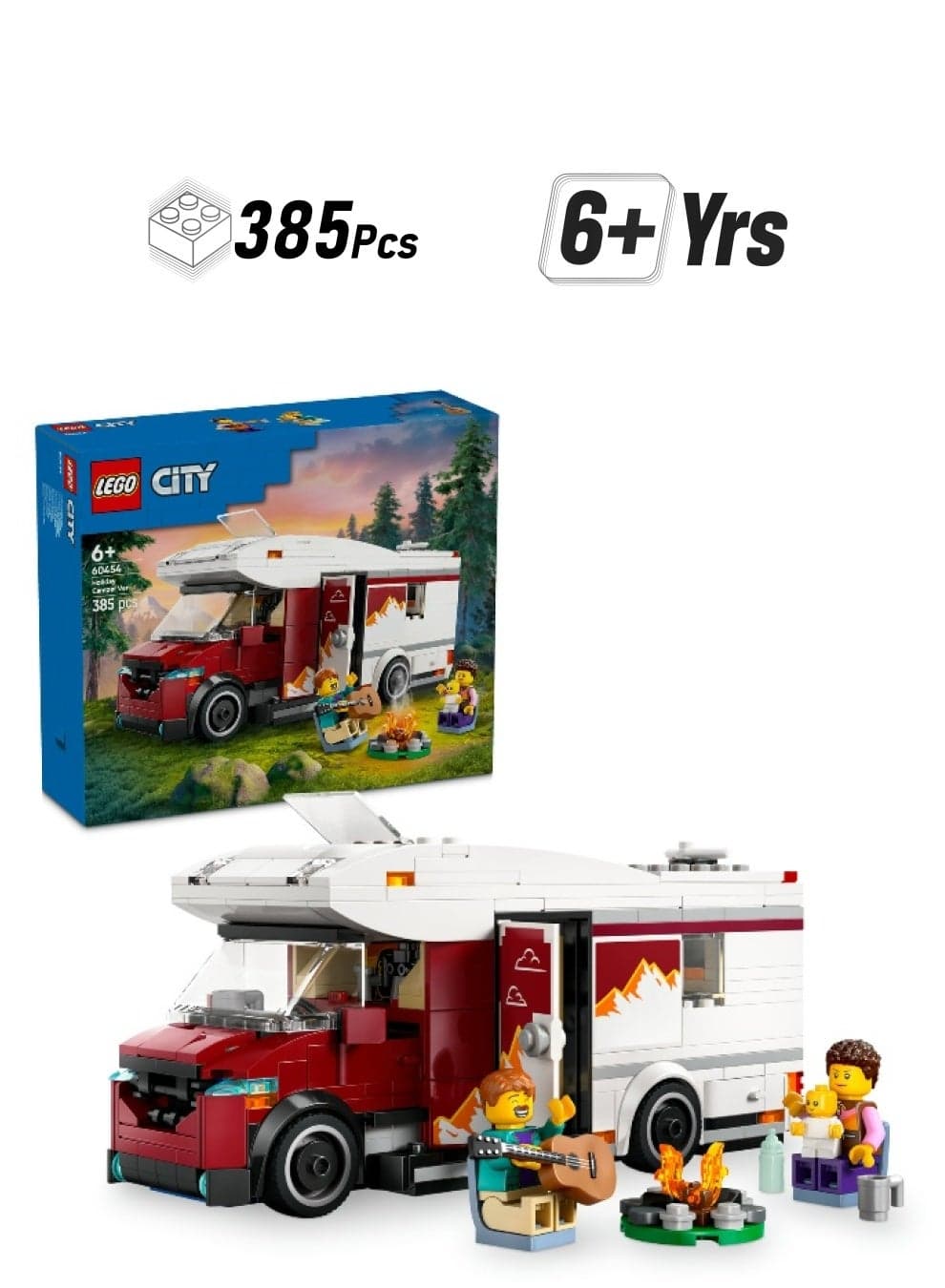LEGO City Holiday Adventure Camper Van 60454 Building Set (385 Pieces)