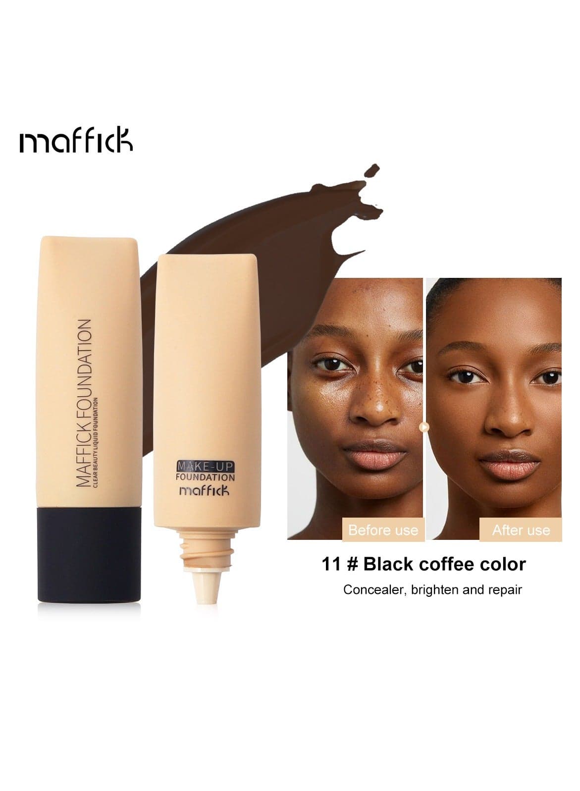 Shade-Perfect Foundation, 12 Shades, Oil-Control Matte Finish, Full Coverage, Long-Lasting Wear