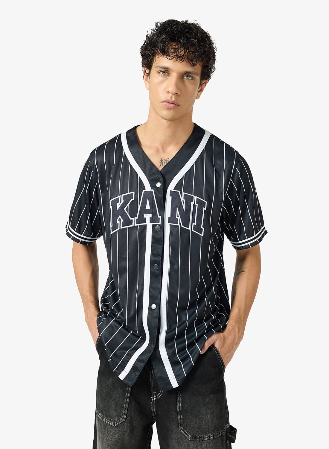 KK Serif Pinstripe Baseball Shirt