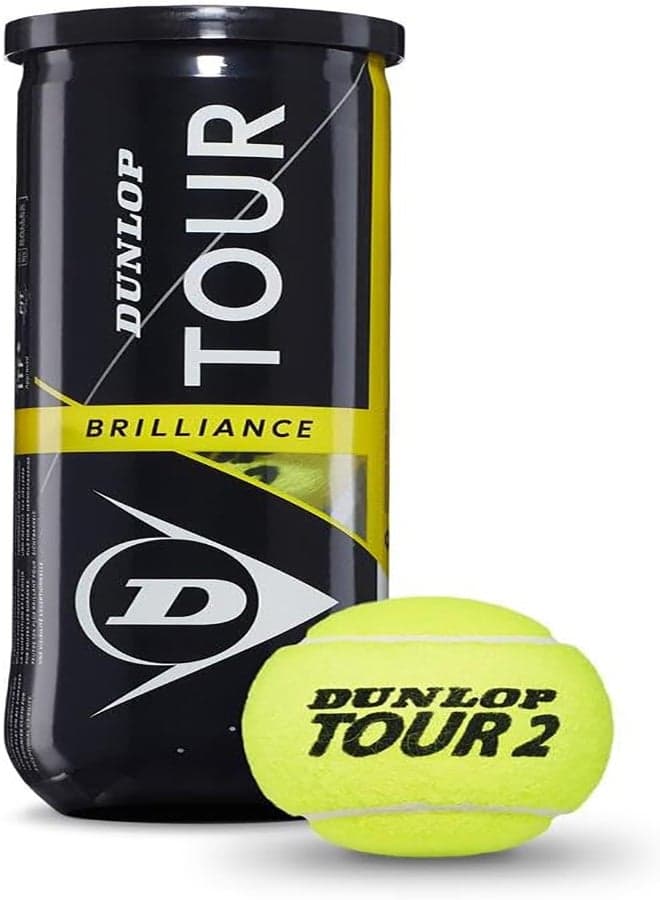 Dunlop Tour Brilliance Tennis Balls – High Bounce, Durable, All Court Types, 3-Pack