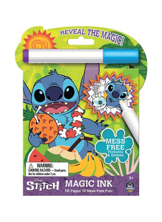 Disney Stitch Magic Ink Book with pen | 10 Pages | Magic Reveal Activities |Mess Free Fun | Learning & Educational Toy For Kids | Age 3+