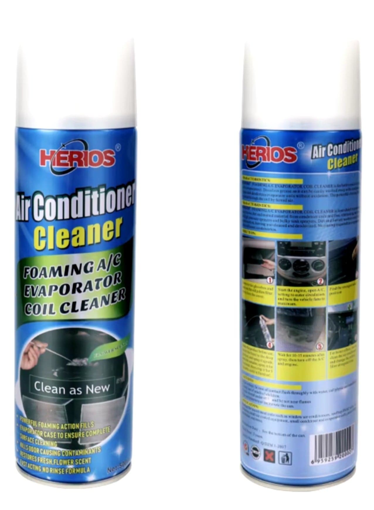Herios AC Vent Cleaner with Flower Fragrance, 500ml, Removes Musty Odours, Dust & Dirt, Promotes Clean Airflow