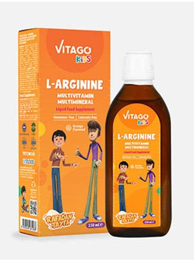 Kids L-Arginine Growth Syrup to Increase Height and Multivitamin for Boys - 150ml